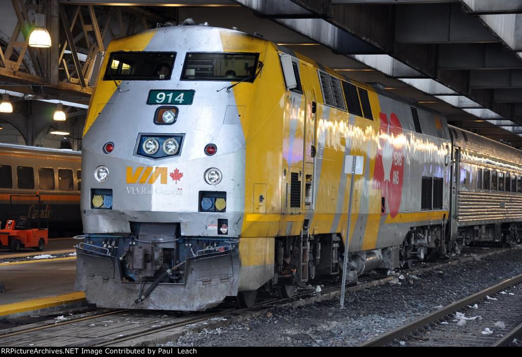 Passenger trains waits to depart Union Station